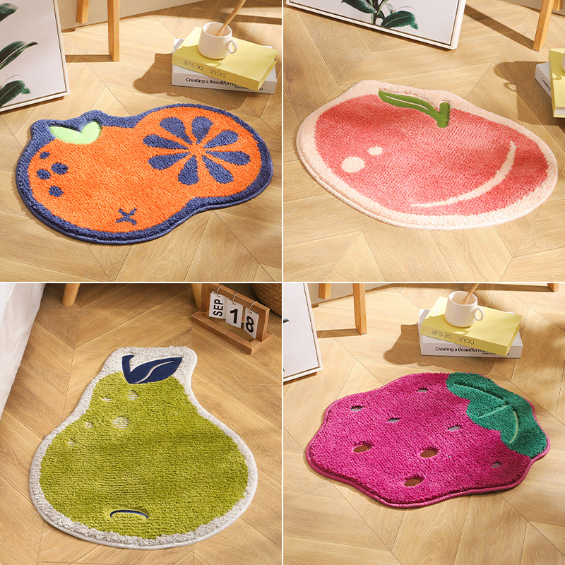 INS Special-Shaped Carpet Bedroom Door Home Entrance Floor Mat Fruit Floor Mat Bathroom Toilet Water-Absorbing Non-Slip Mat