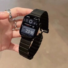 适用于apple watch9苹果手表iwatch5678代se休闲风轻薄皮磁吸表带