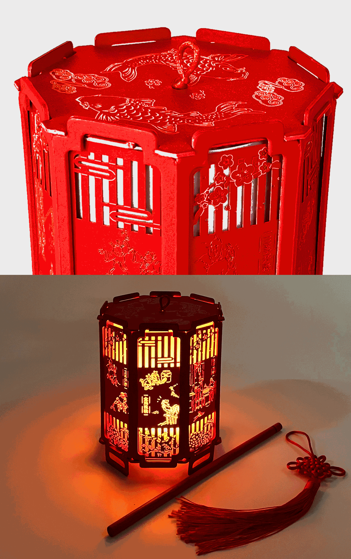 故宫儿童手提灯笼宫灯手工diy纸雕灯led春节挂饰中国风礼物批发