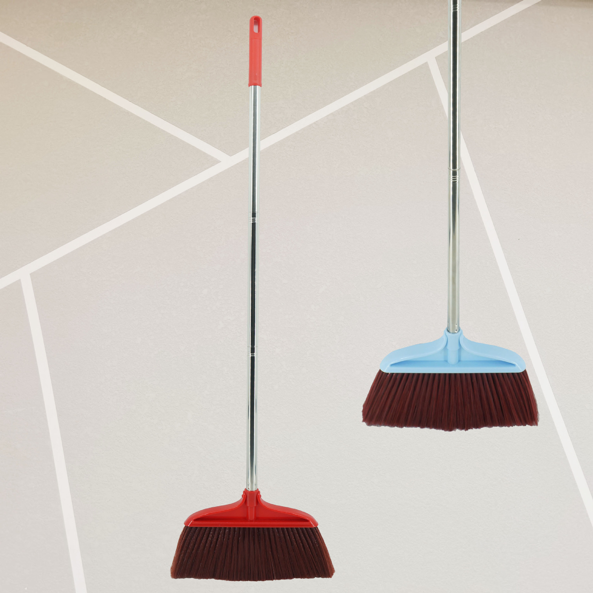 三节加长网购型加密胶丝内卷边杆子扫把