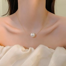 单颗珍珠项链女款小众设计高级感颈链2023新款爆款轻奢锁骨链配饰