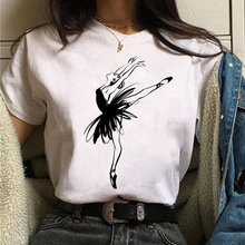 Ballet Dance T Shirt 芭蕾舞T恤女夏季舒适短袖体恤舞蹈训练服