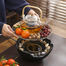 围炉煮茶电陶炉煮茶器茶壶耐热玻璃茶壶套装煮茶炉提梁壶花茶壶