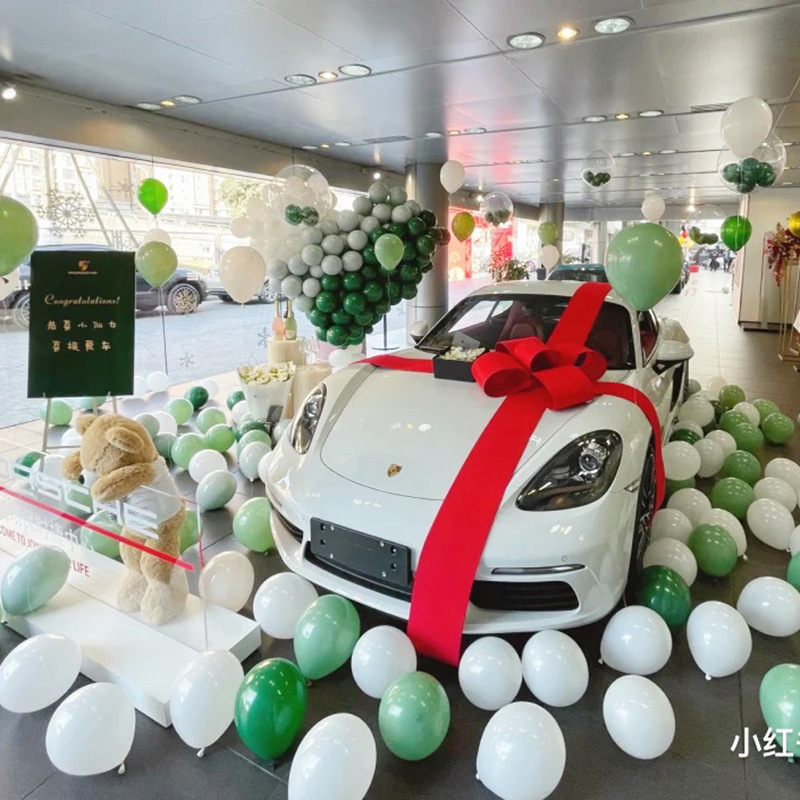 批发汽车4s店气球布置新车交车提车仪式车展活动展厅氛围场景装饰