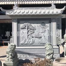 石雕照壁镂空大理石浮雕家用玄关庭院影壁墙装饰壁画寺庙古建雕刻