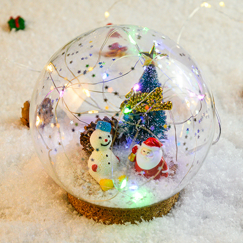 圣诞节礼物diy材料包手工自制水晶球玻璃球摆件雪人老人 现货批发