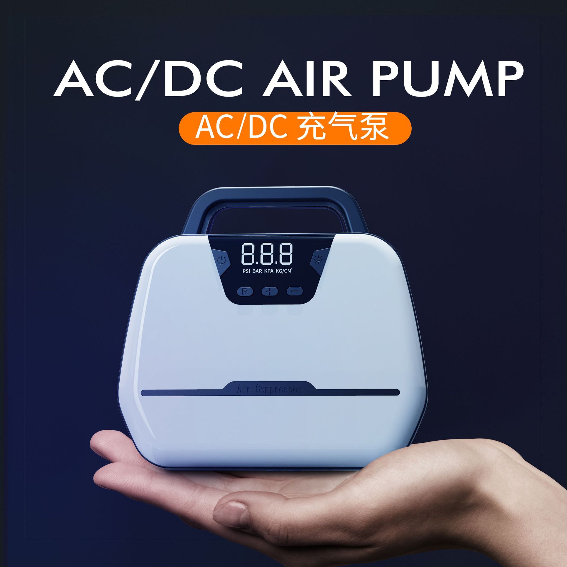 AC/DC for Home and Car Vehicle Air Pump Double Cylinder 12V Electric Tire Pump Portable Tire Car Air Pump
