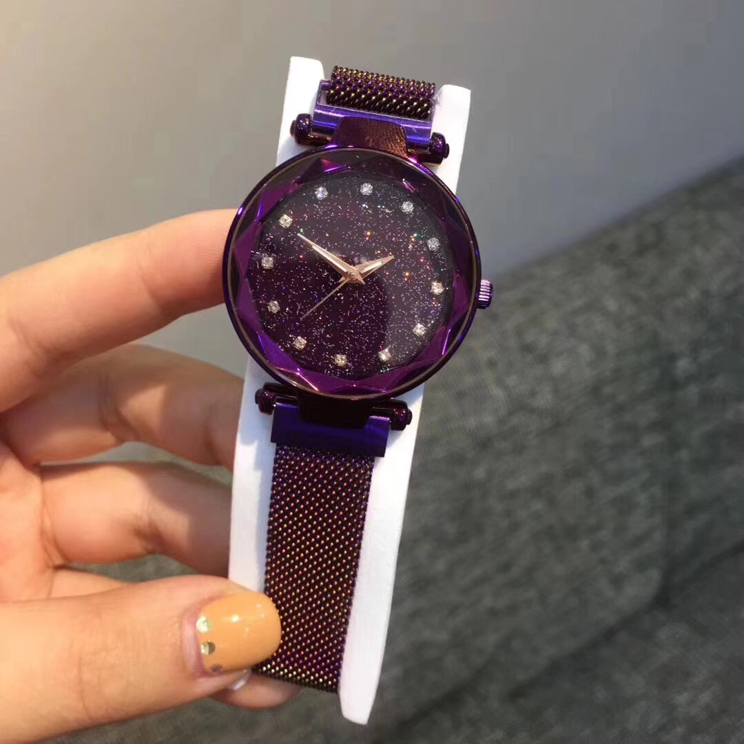 独立站流行款迪牌水晶钻星空系列钢带石英手表 女士梦幻浪漫-阿里巴巴