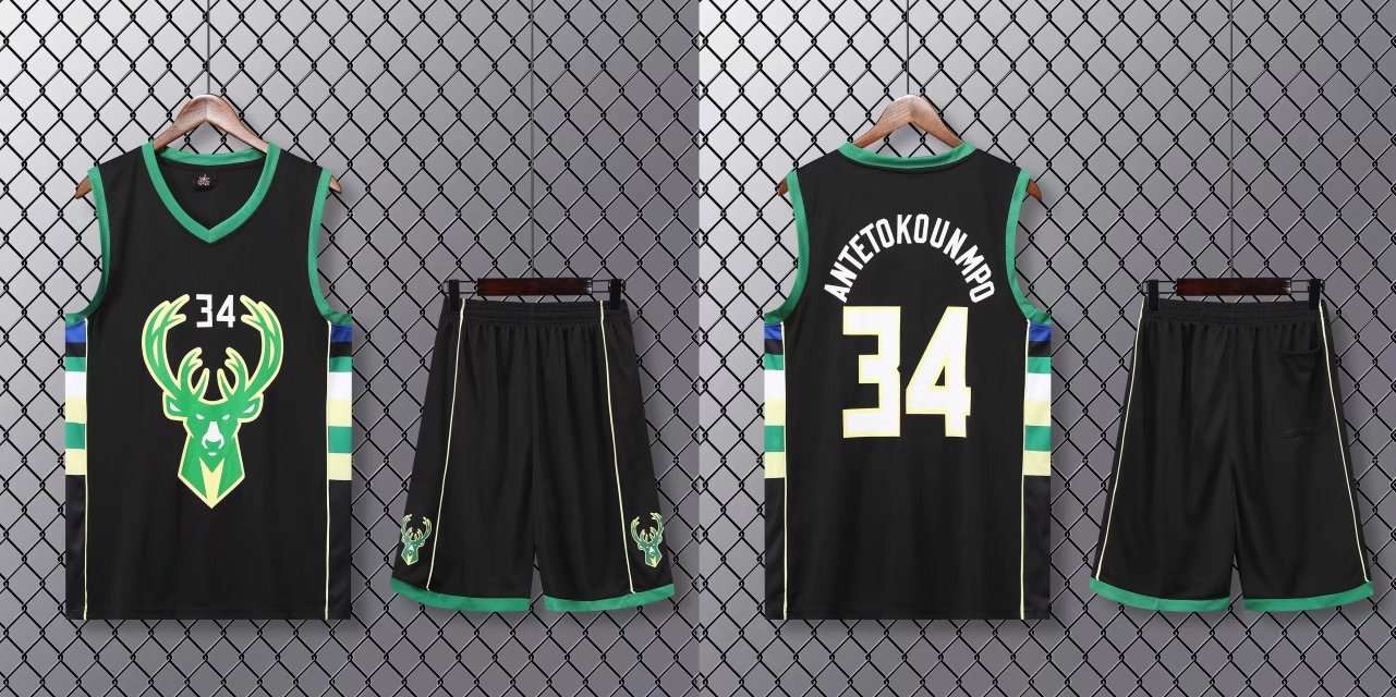 nba雄鹿队球衣34号字母哥成人儿童套装雄鹿队童装篮球服
