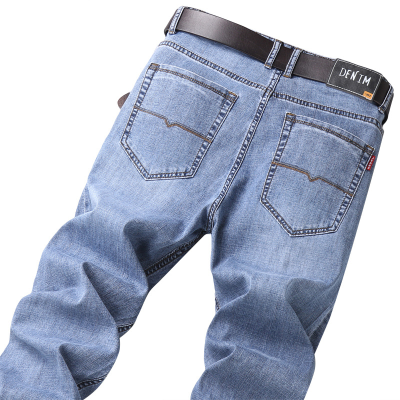 Men's Pants Foreign Trade Autumn and Winter Jeans Men's Loose Wide Leg Size Stretch Casual Business Jeans Trousers Live Wholesale