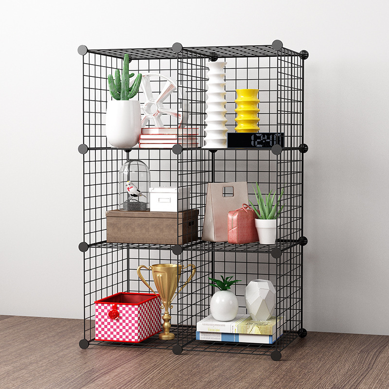 Living Room Home Paint Iron Net Assembly Iron Net Rack Factory Direct Sales Set Storage Cabinet Flower Rack Bookshelf Iron Net Pieces