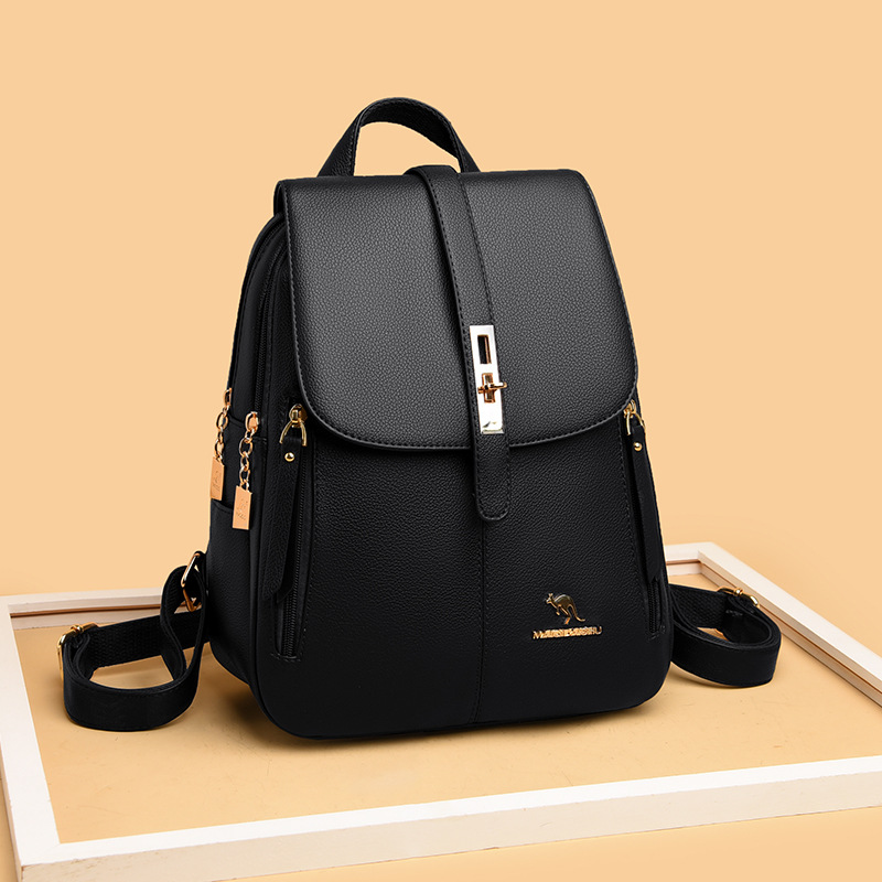 women‘s backpack new women‘s bag fashion soft leather mummy bag casual large-capacity backpack