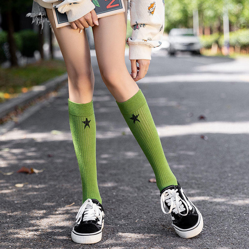 半腿袜女小腿ins潮长筒袜韩版春秋季款中筒袜及膝日系高筒春天