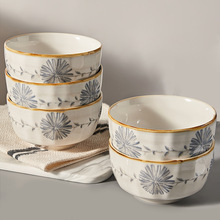 日式米饭碗家用2023新款陶瓷吃饭碗高颜值5寸小碗好看的碗碟餐具