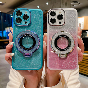 外贸适用vivoy18手机壳4g透明全包镜头y03闪粉磁吸支架软壳超薄潮