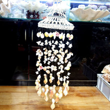 青岛厂家供应 48号紅羊角鱼线风铃工艺品 海螺贝壳风铃旅游纪念品
