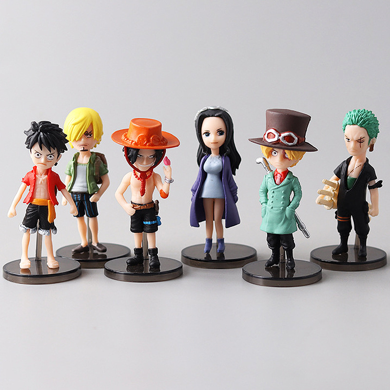 6款q版海贼王手办模型摆件蛋糕烘焙装饰摆件路飞索隆乔巴公仔手办