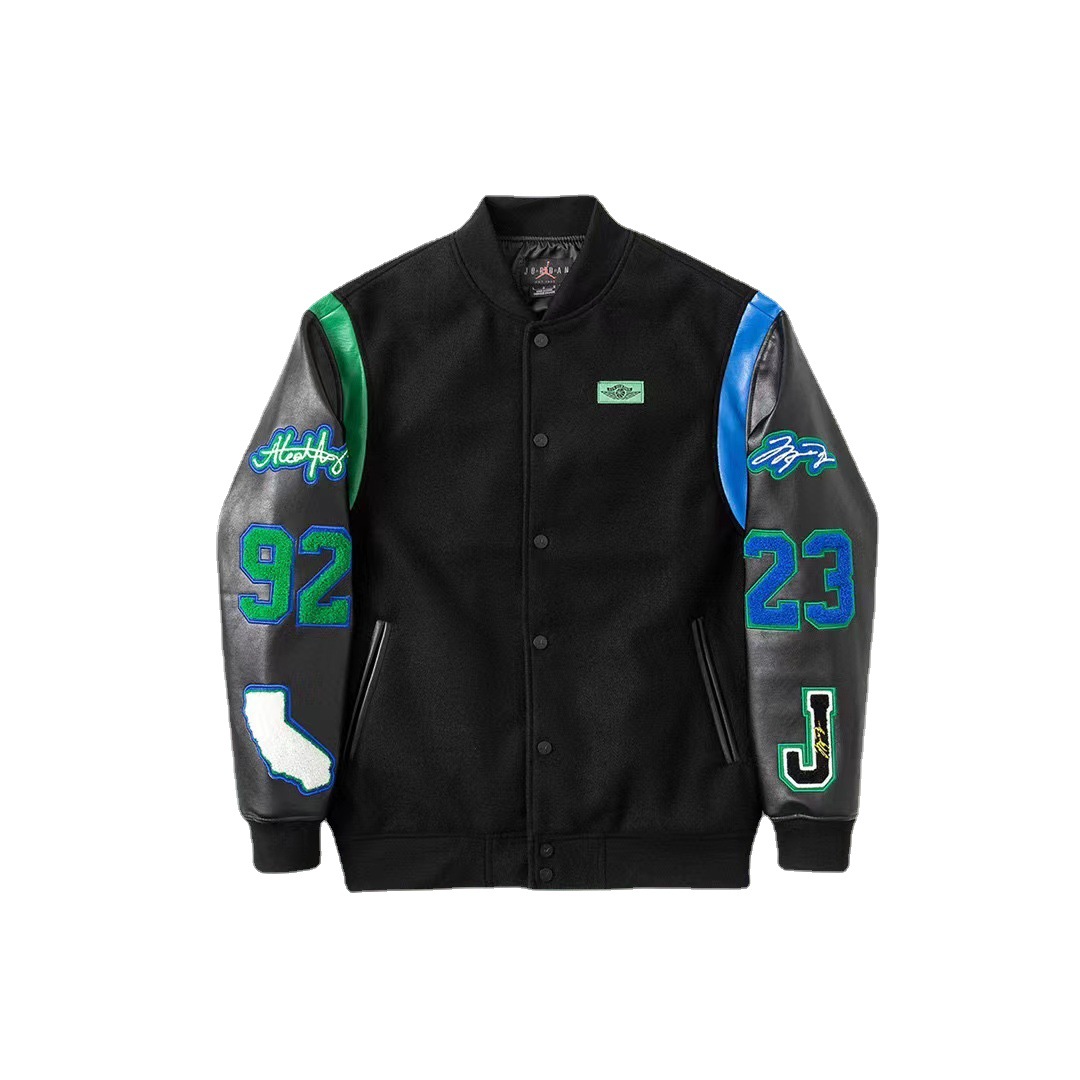 aj拼接立领休闲 棒球服 夹克 外套 男女同款青年普通休闲