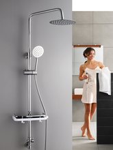 浴室不锈钢淋浴杆花洒带升降支架淋浴圆管简易架增压花洒淋浴方管
