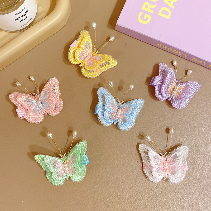 Fairy Butterfly Small Hairclip Child Girl Side Hairpin Clip Hair Accessories Summer Little Girl Hair Accessories Headdress Clip