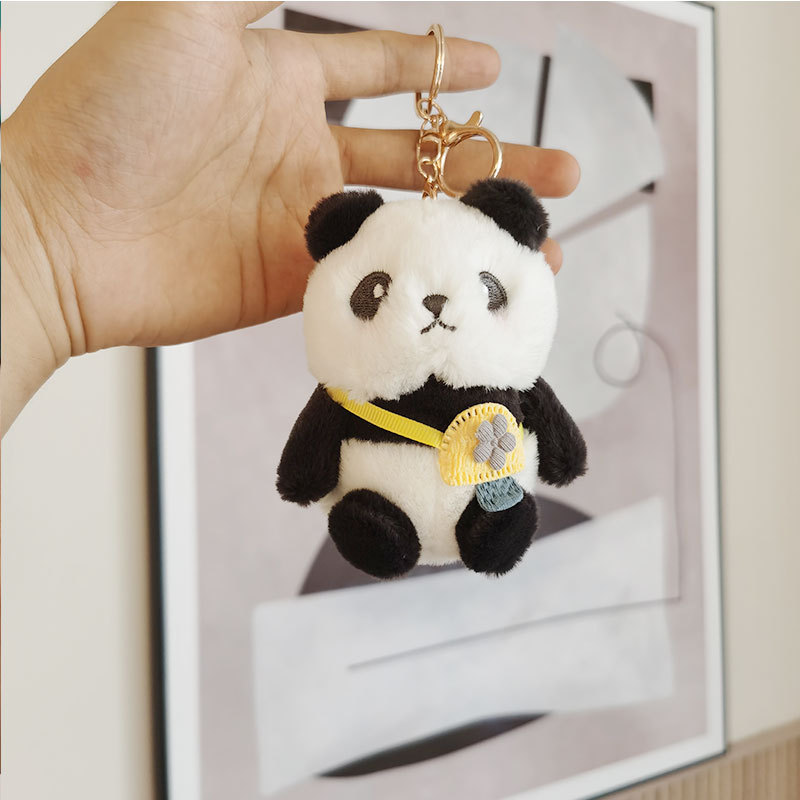 Cartoon Panda Doll Keychain Hanging Plush Toy Mascot Souvenir Gift Prize Claw Doll Wholesale