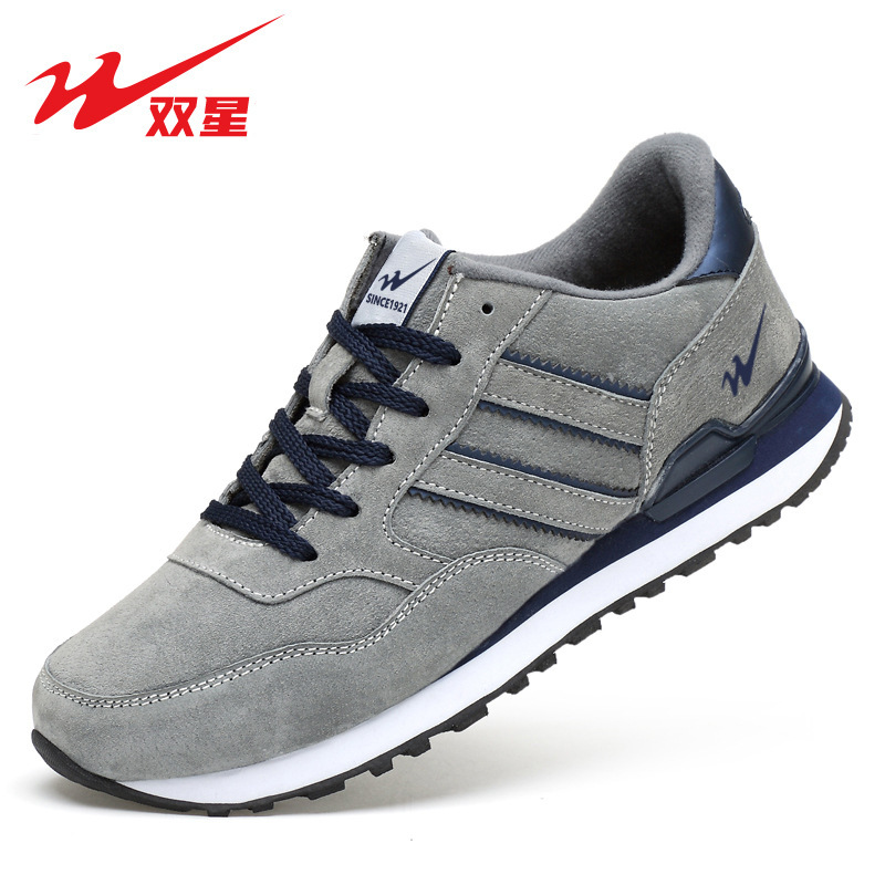 双星运动鞋春秋季透气百搭休闲鞋男士时尚平底跑步阿甘鞋-阿里巴巴