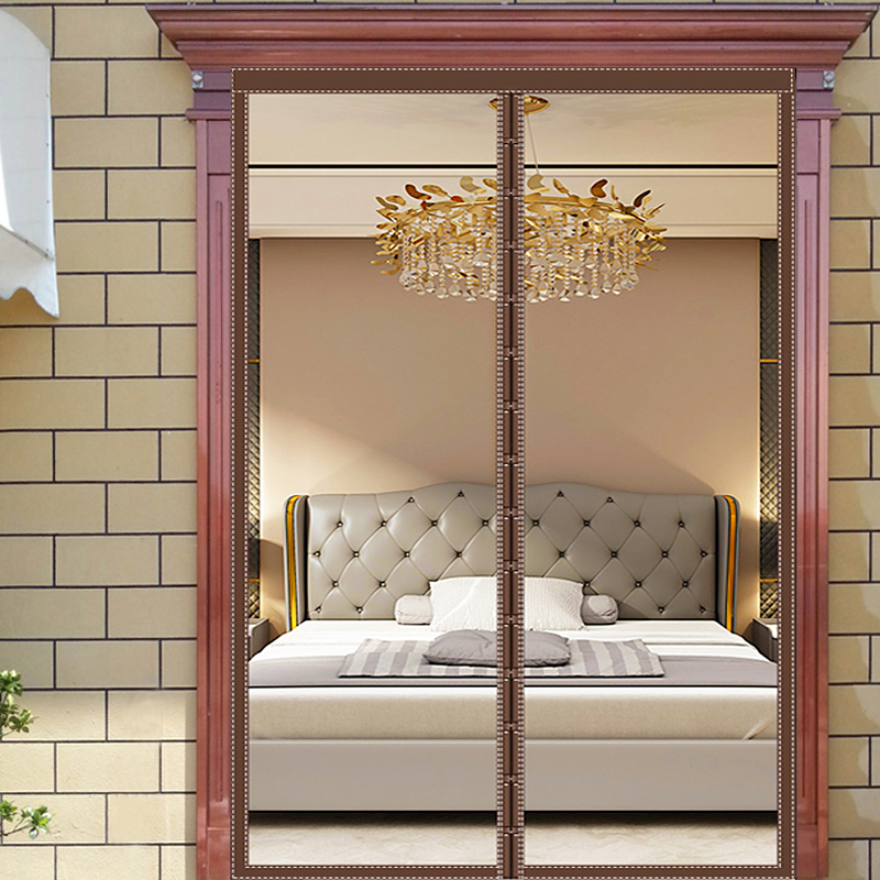 6z1夏季防蚊虫门帘四季通用蚊帐客厅家用免打孔粘贴纱门防蝇自吸