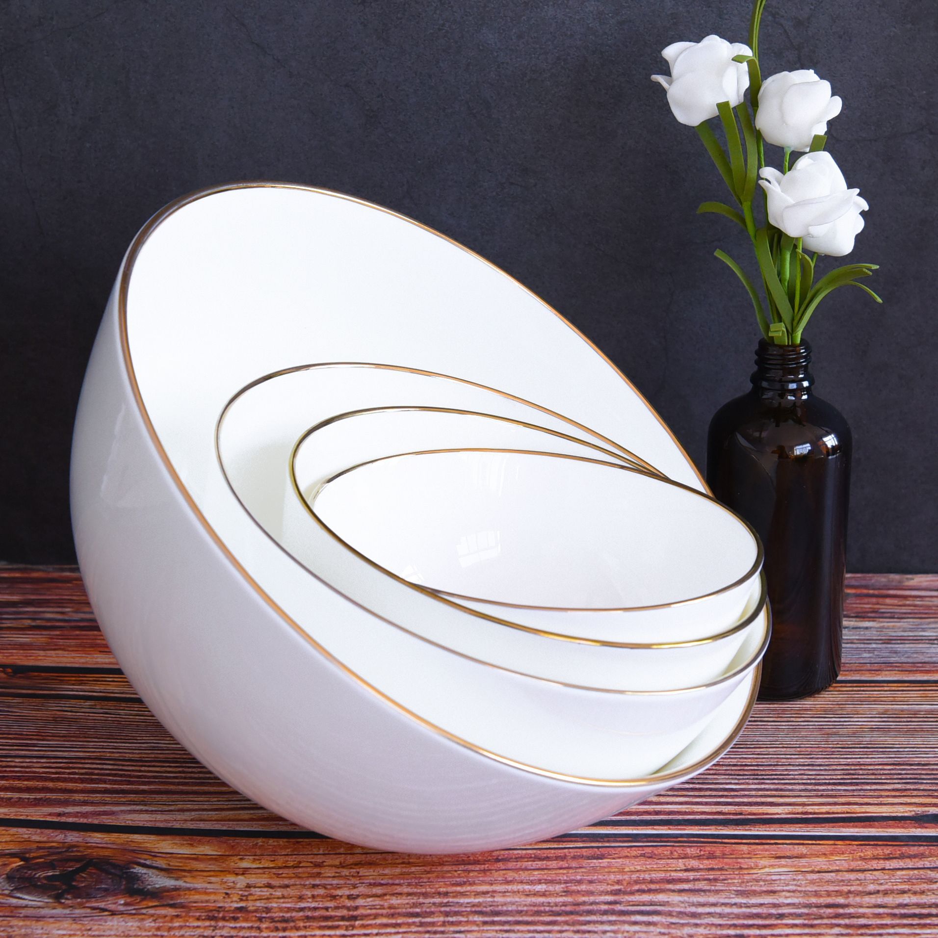 瓷亿美厂家批发骨质瓷奥碗陶瓷米饭碗套装