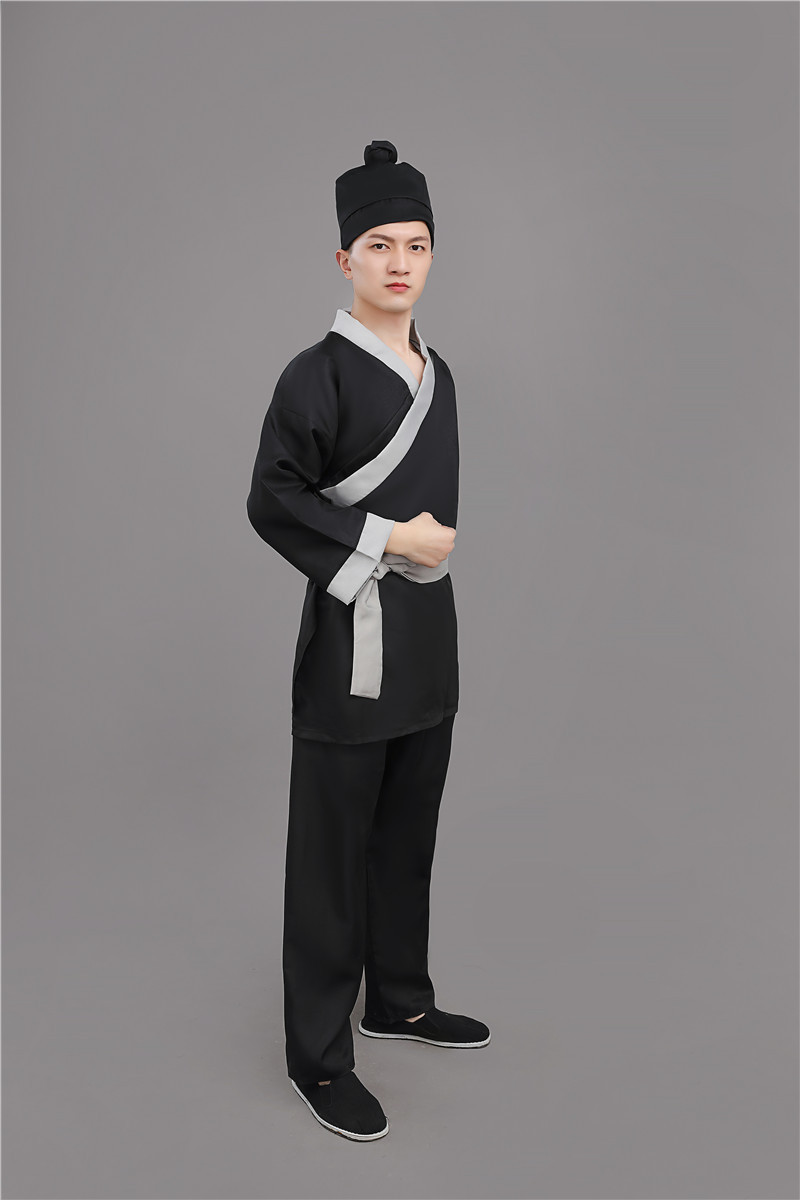 新款店小二平民古装演出成人汉服男农夫家丁仆人书童茶艺馆工作服