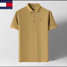 Tommy汤米短袖T恤珠地棉翻领POLO衫纯色休闲男装夏季招一件代发理