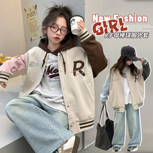 女童2024年春季新款棒球服中大童春秋新款洋气拼接外套韩版飞行服