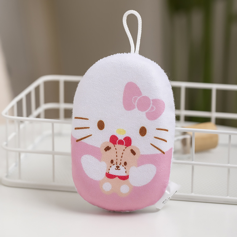 Cartoon Household Bath Sponge Cute Bath Loofah Girl's Heart Soft Mesh Sponge Bath Sponge Bath Bomb Foaming Net