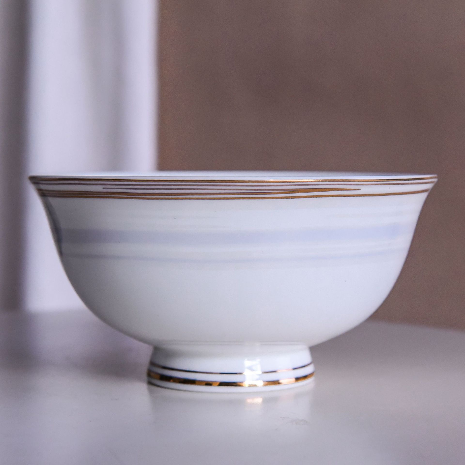 5寸饭店餐厅家用米饭碗汤碗单个简约骨瓷高脚碗