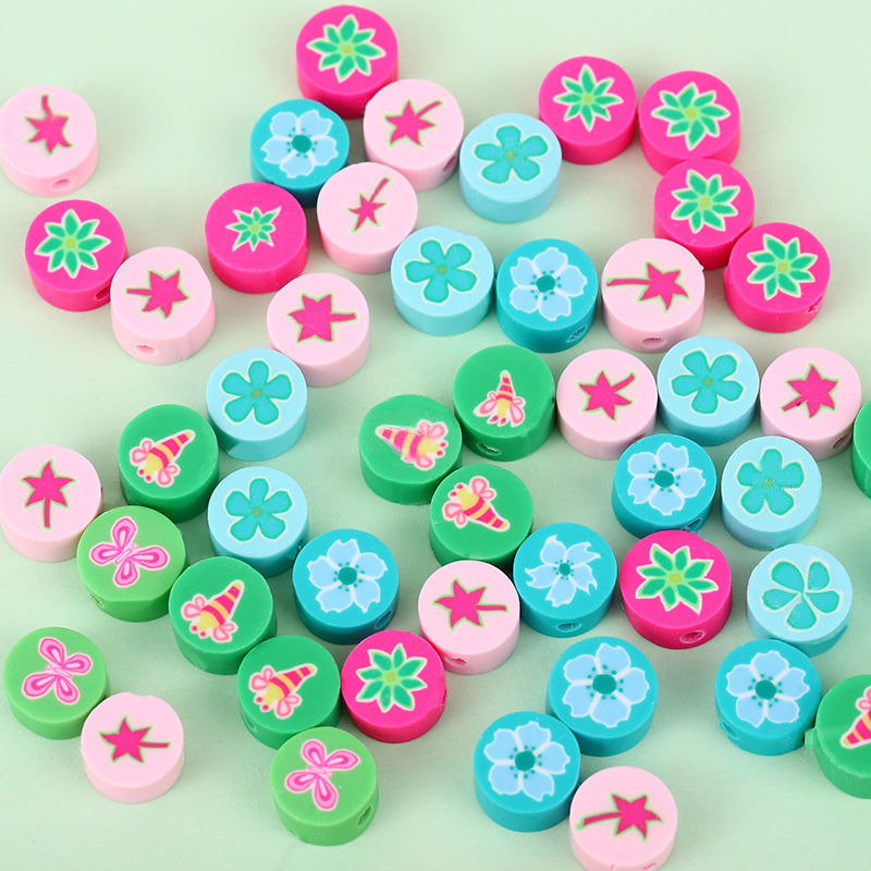 Children's Handmade Bead DIY Ornament Accessories Color Soft Ceramic Beads Soft Ceramic Pieces Factory Direct Supply