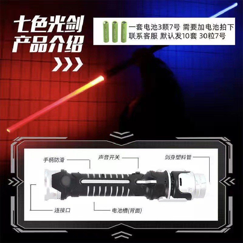 Laser Sword Star Wars Luminous Toys Cross-Dressing Laser Rods Fluorescent Glow Stick Children's Sword Night Market Stall Wholesale