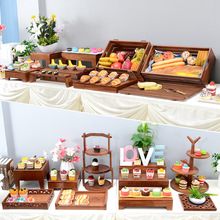 木质自助餐冷餐茶歇摆台中式甜品台摆件展示架蛋糕点心托盘寿司架