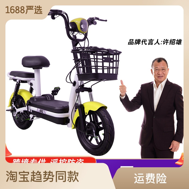 National Standard Electric Car Adult 48V Electric Bicycle Two-Wheel Double Battery Car Yadiaima Wholesale Factory