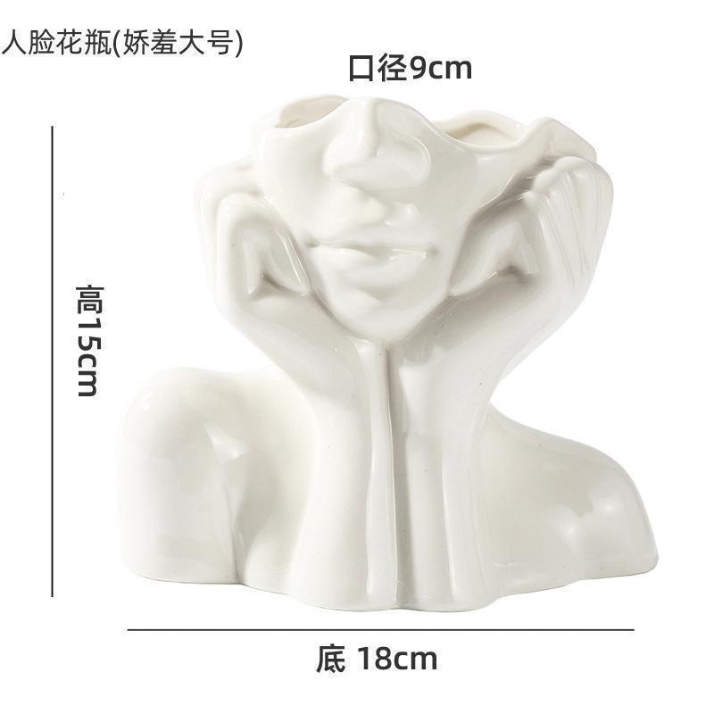 Human Body Ceramic Vase Human Body Modeling Art Vase Nordic Home Decoration Ceramic Vase White Ceramic Vase