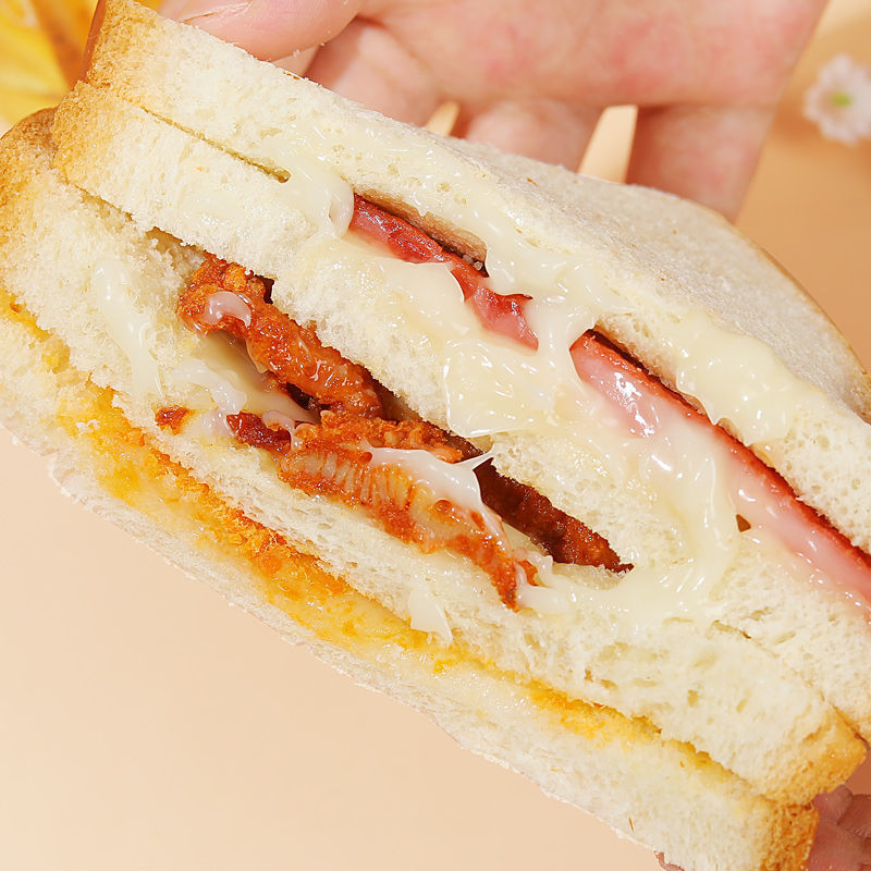 热狗面包新鲜日期三明治火腿鸡胸肉鸡蛋液早餐夹心软面包零食批发
