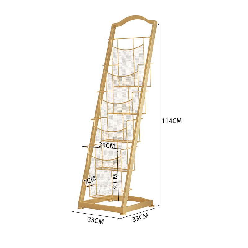 Wrought Iron the Newspaper Stand Magazine Rack Book Shelf Document Rack Brochure Single Stand Display Stand Books Books and Periodicals Storage Shelf