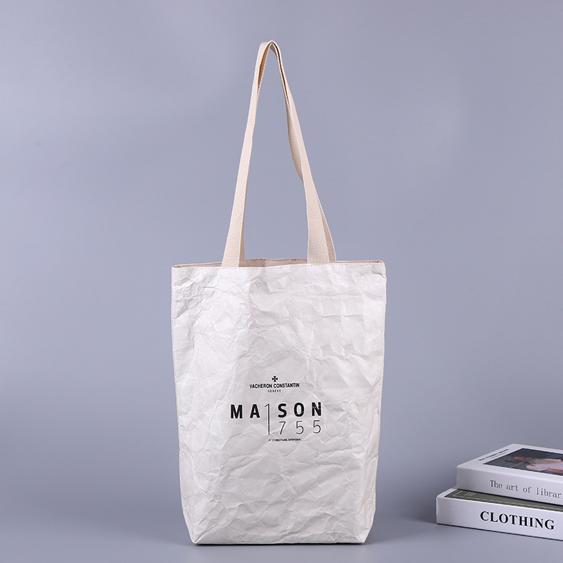 Wholesale Spot Washing and Rubbing Pattern Tote Bag Customizable DuPont Paper Bag Plain Printed Logo Tear-Proof Tyvek