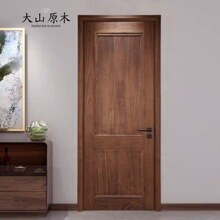 佛山工厂直销沙比利原木门中古风全实木烤漆胡桃木卧室门半透工艺