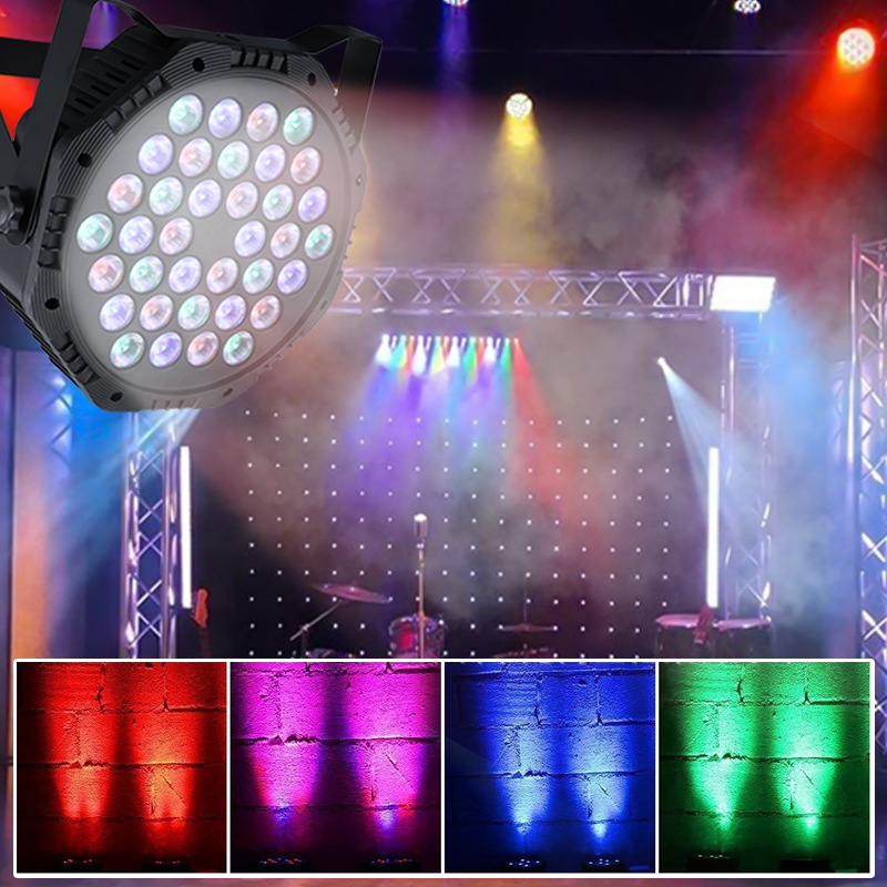 36 Single Color Full Color LED PAR Light Dance Room Colorful Light Dance Room Ambience Light Wedding Performance Fill Light Stage Lights