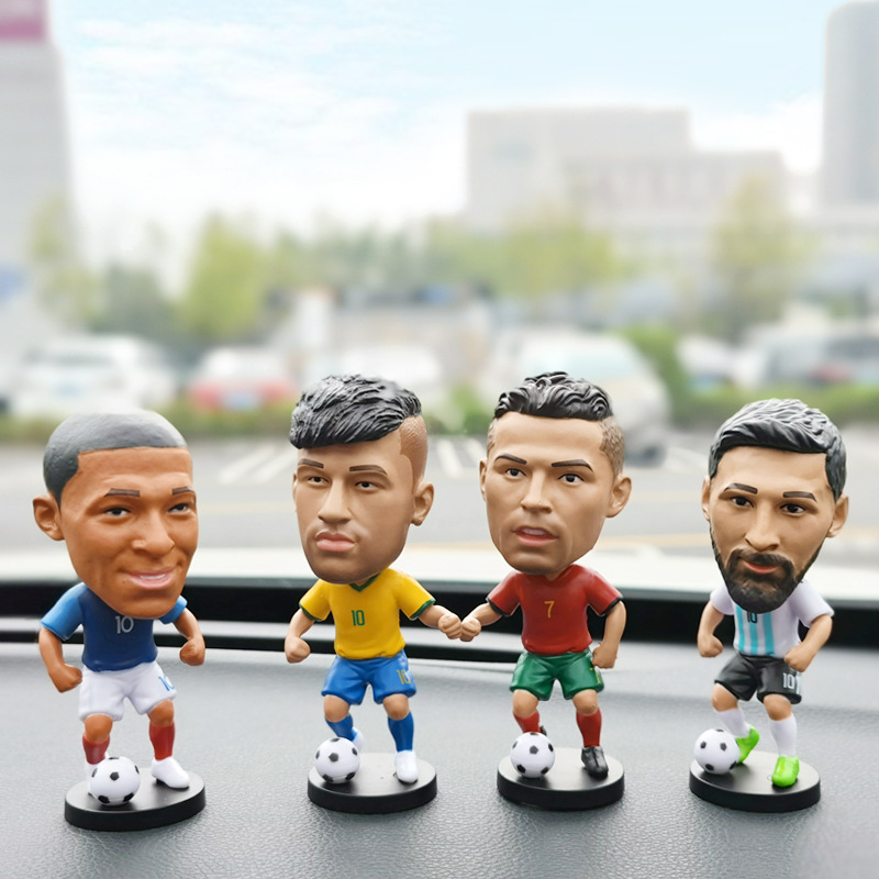 Q Version Spring Shaking Head Football Star Messi Neymar C Roma Barpe Car Decoration Car Decoration Doll Car Decoration