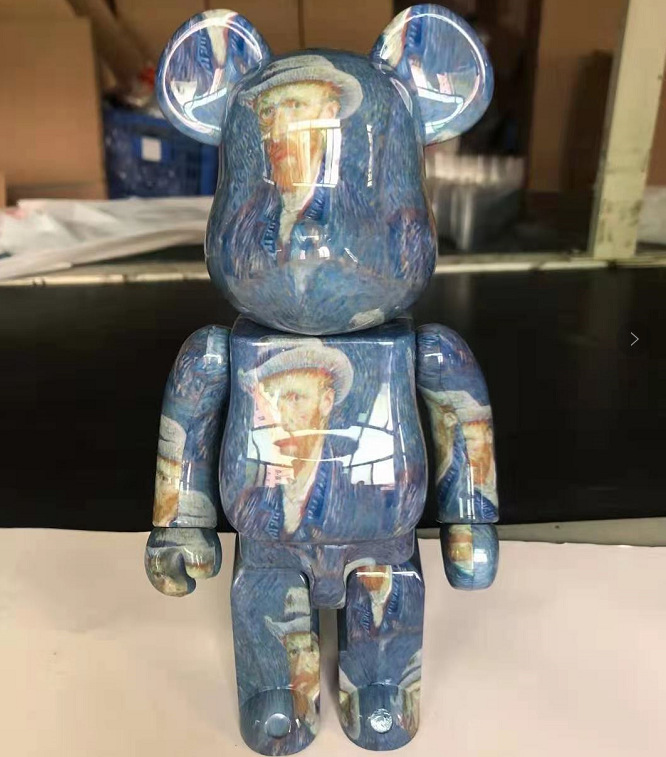 暴力熊梵高自画像积木熊bearbrick芝麻街mm6香奶奶公仔关节响400%