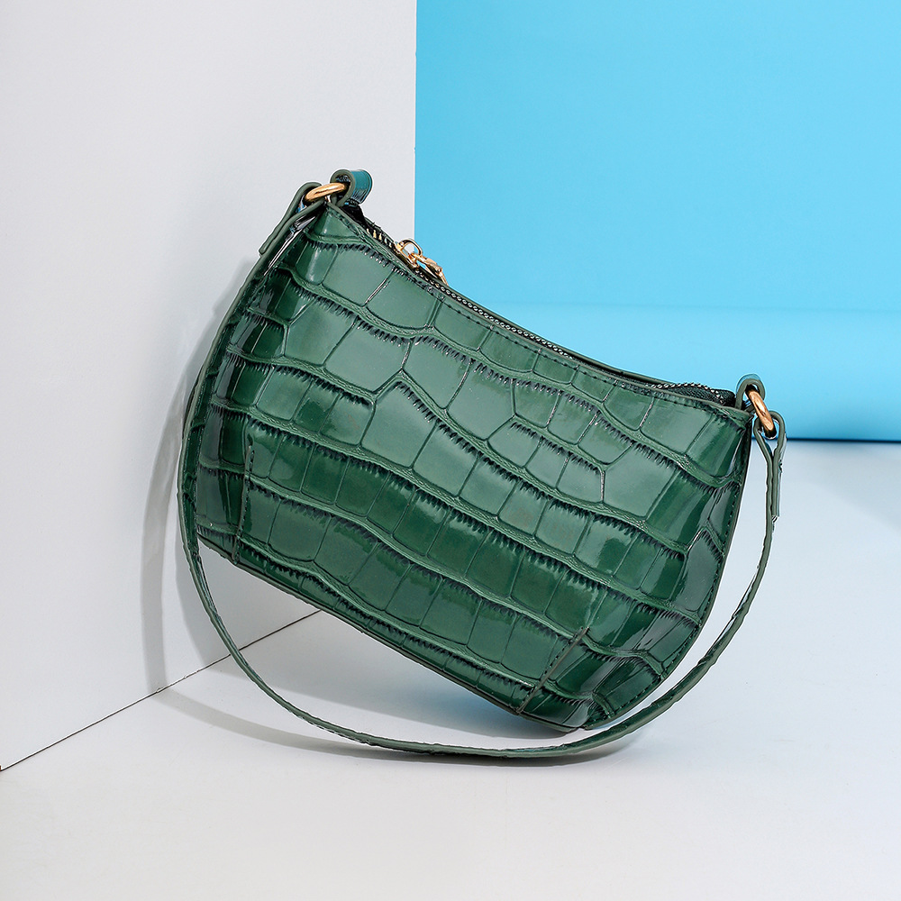 特价清仓pu包包女新款石头纹亮面单肩包女包简约轻便腋下包