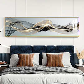 现代简约酒店装饰画抽象黑白线条挂画卧室床头画主卧房间墙面壁画