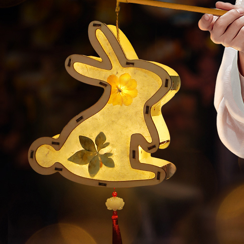 diy灯笼中秋节花灯儿童手工古风自制制作材料包手提兔子灯小挂饰