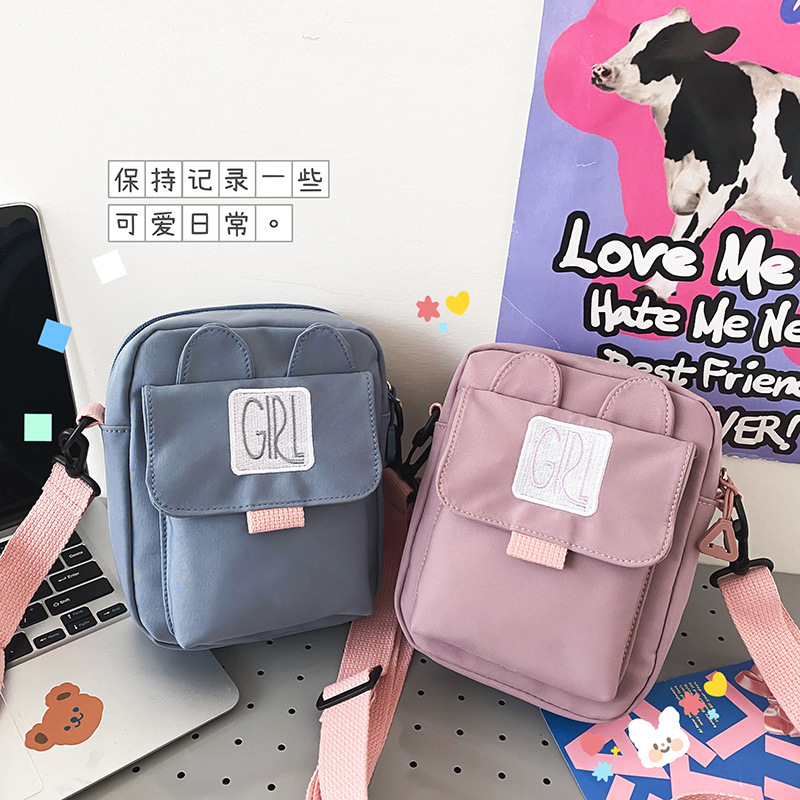 2022 Spring and Summer New Korean College Preppy Style Funny Personality Cute Rabbit Ears Girl Students' Crossbody Bag