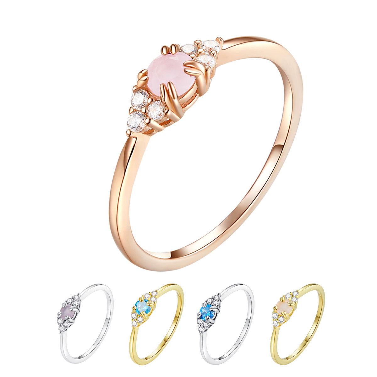 银姿韵电镀永恒的爱戒指优雅少女925纯银指环首饰源头厂家scr534